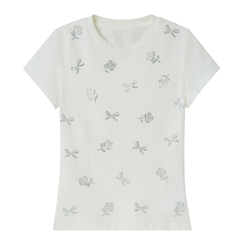 Flower Hot Diamond T-Shirt