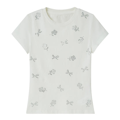 Flower Hot Diamond T-Shirt