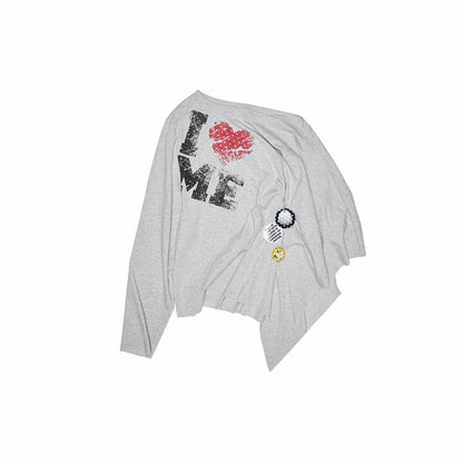 Off-Shoulder Graphic Sweatshirt