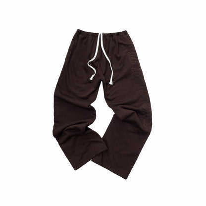Embroidered Fur Hoodie & Sweatpants Set