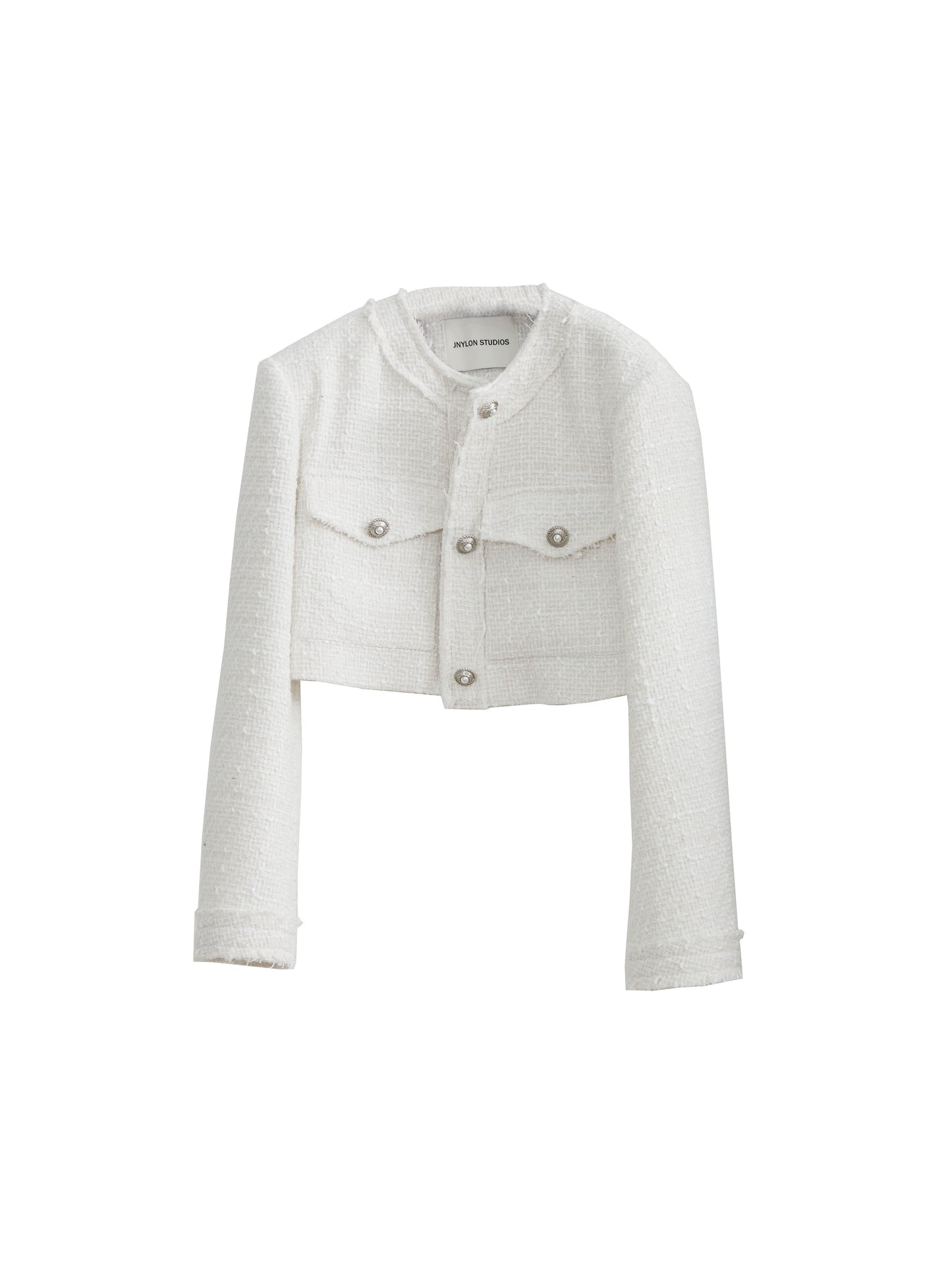 Pure White Fur Edge Short Jacket