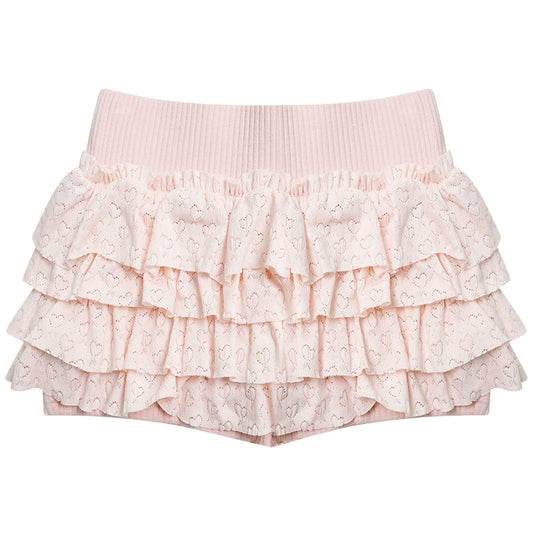 Pink Love Fluffy Cake Skirt | Retro High Waist Slim Fit for Summer