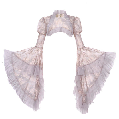 Fairy Lace Princess Vest | Elegant Puff Sleeve Layered Top