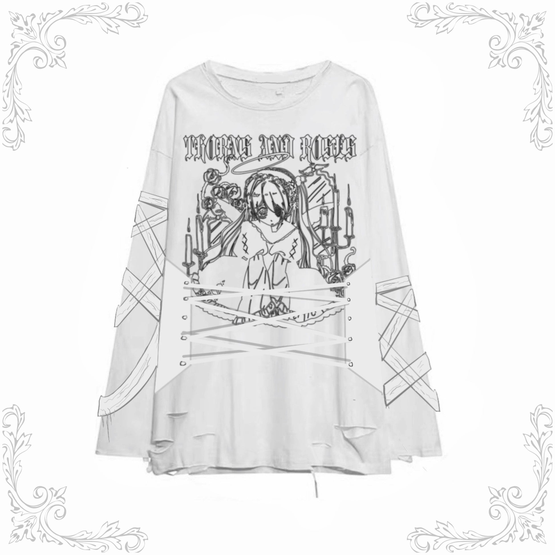 "Disease Name is Love" Oversize Strap Sweater