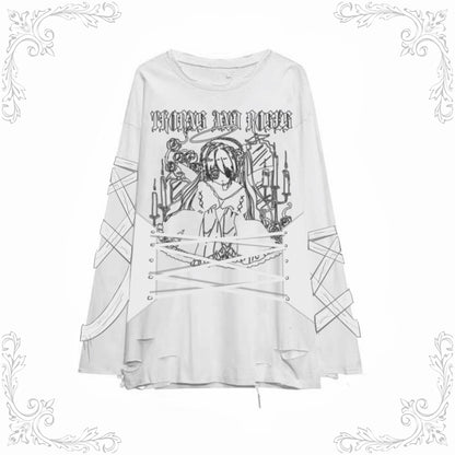 "Disease Name is Love" Oversize Strap Sweater