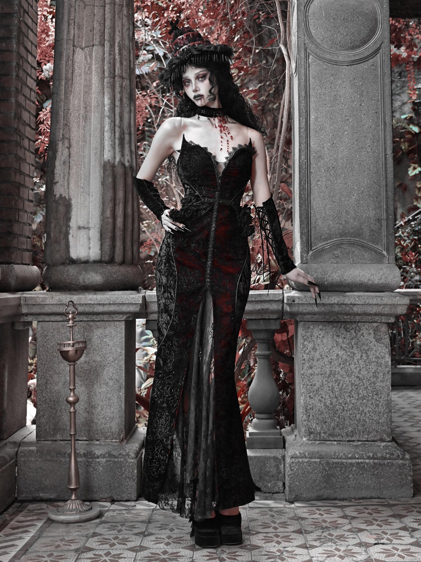 blood moon laced witch dress California Costumes Be-Witching Robe Adult Costume, Medium