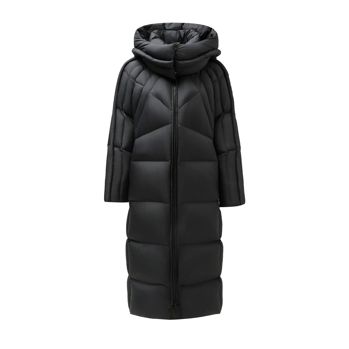 Hooded Long Down Jacket with Thermal Design