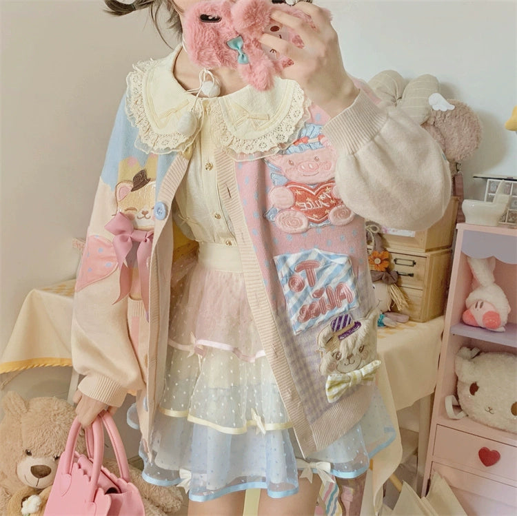 C6542 Sweet Dream Dollhouse Multicolor Heavy Sweater Jacket