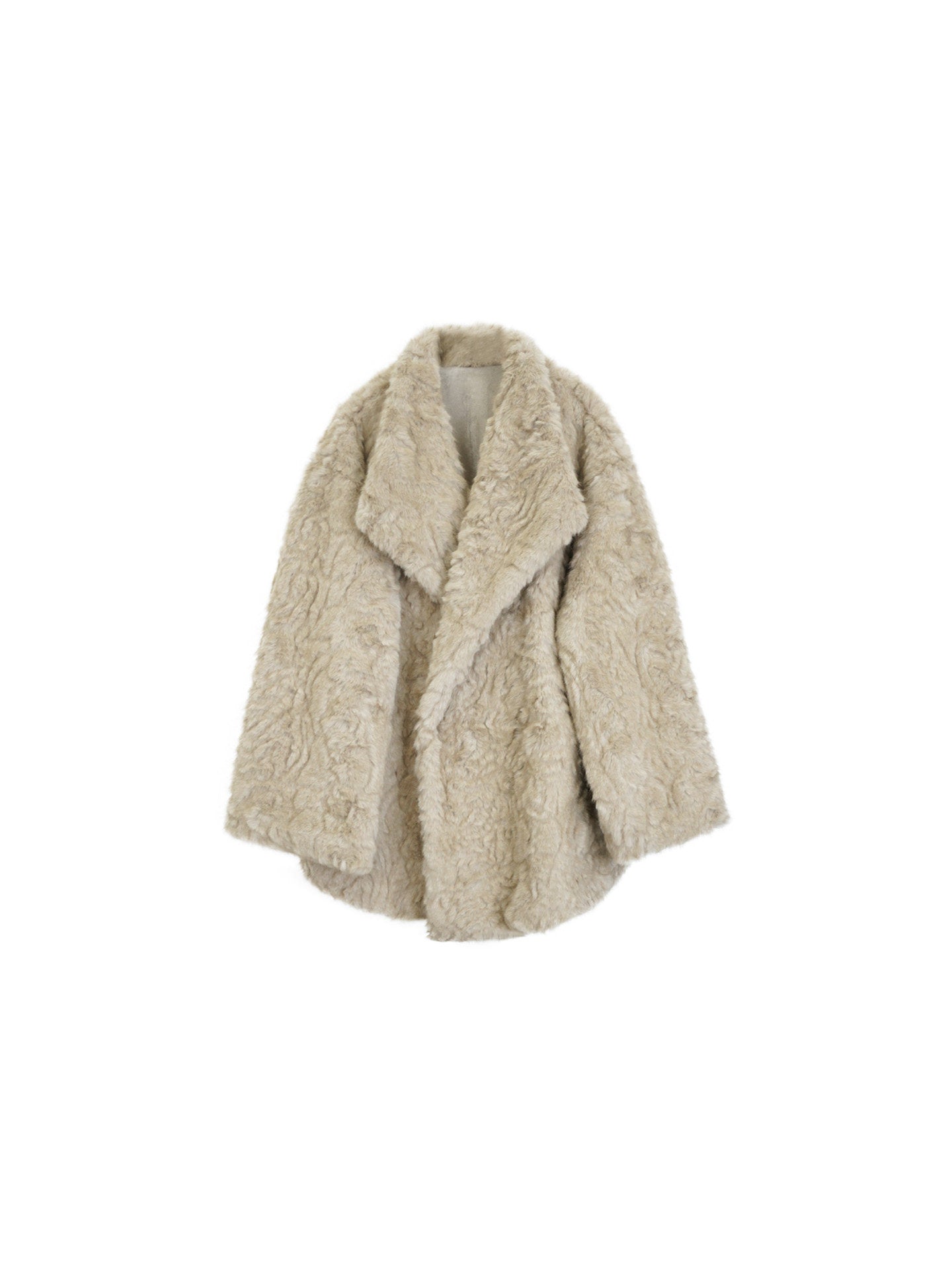 Cloudy Cotton Mid-Length Faux Shearling Coat