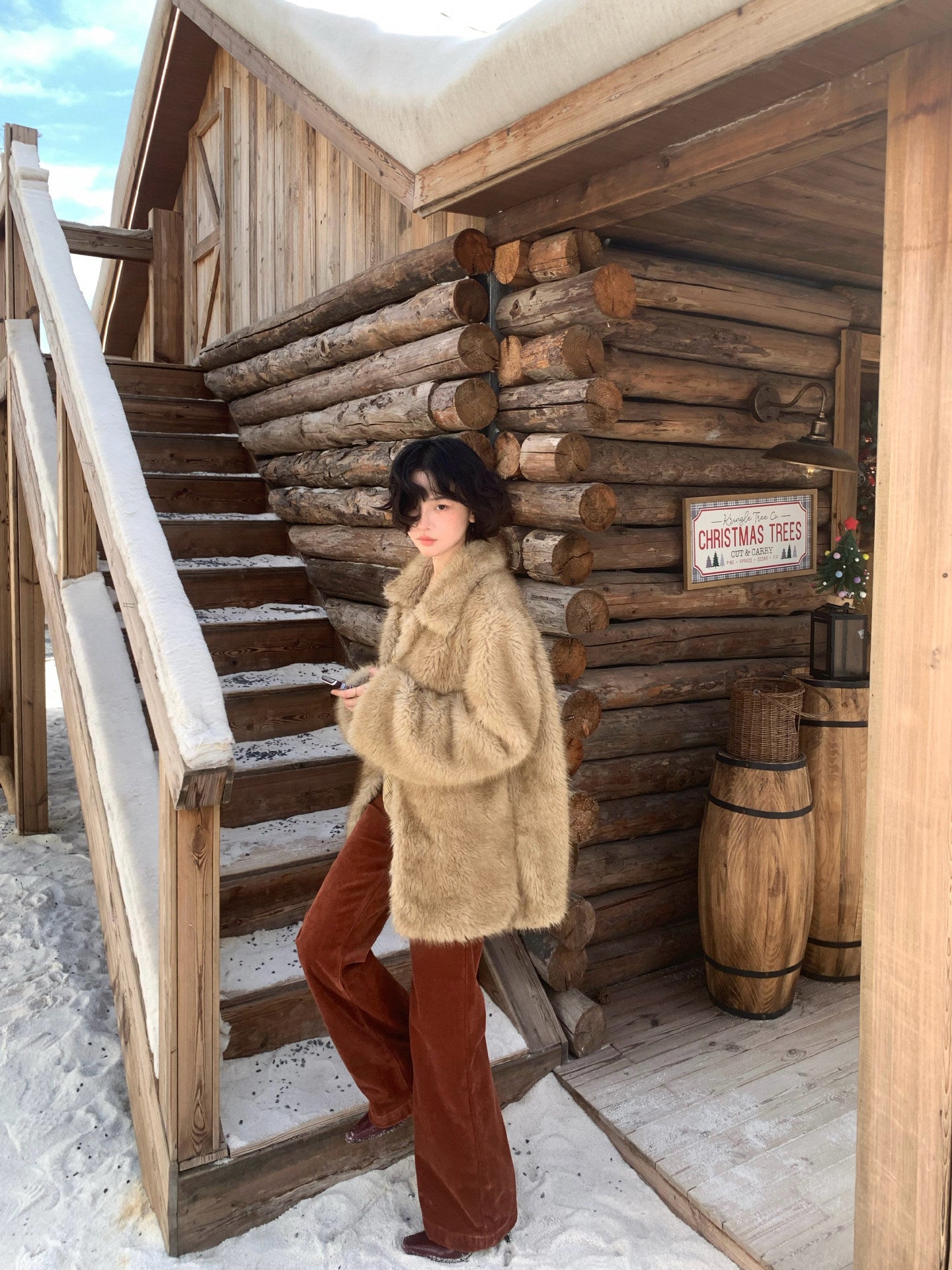High-Waisted Corduroy Tailored Trousers