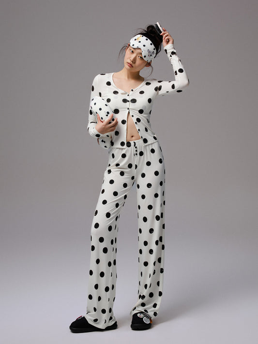 Polka Dot Knit Lounge Set