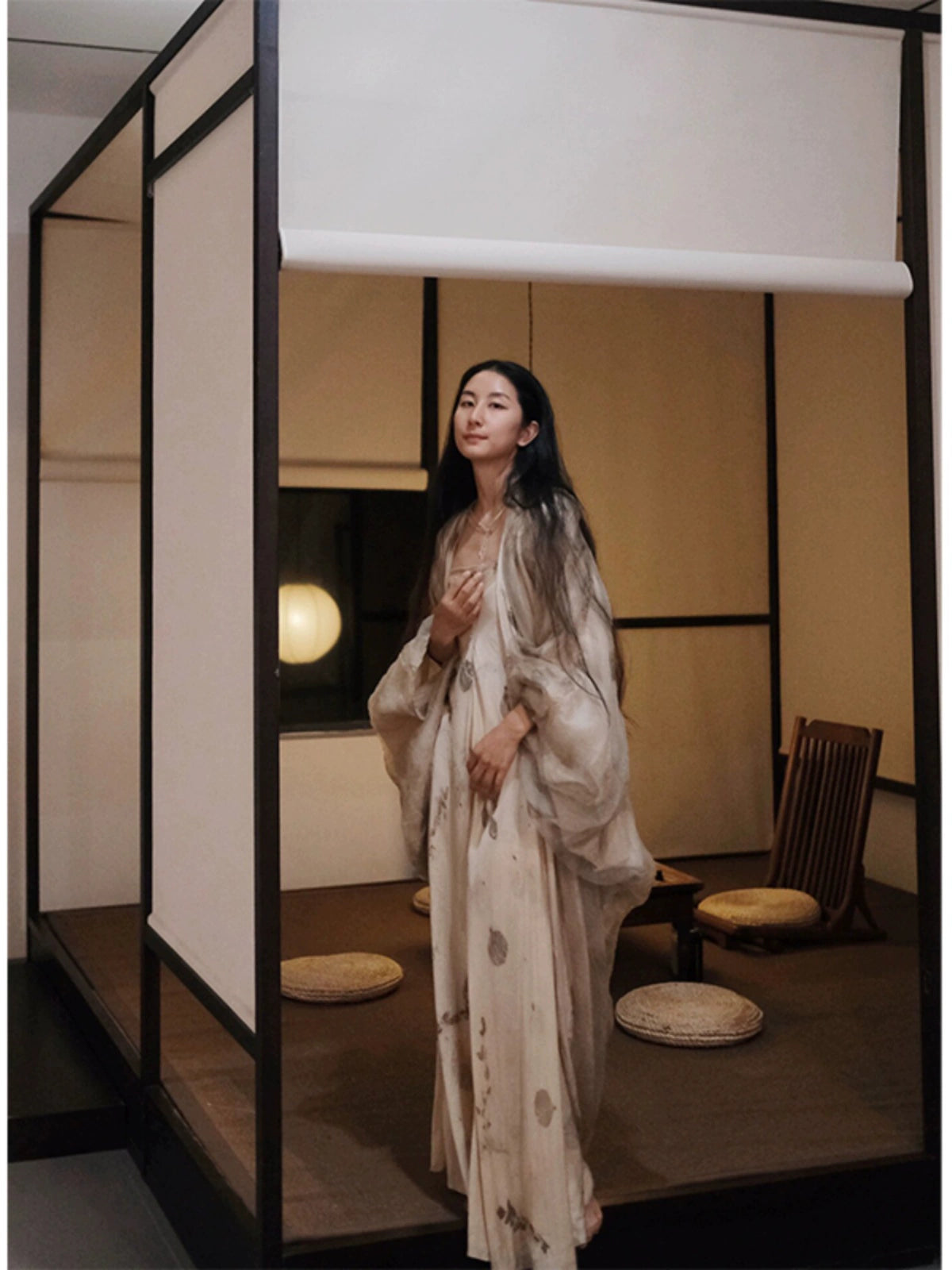New Chinese Plant-Dye Dress – Luxe National-Style Long Skirt Suit