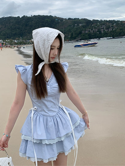 [Seaside Diary] Blue Princess Cake Dress - Summer Edition