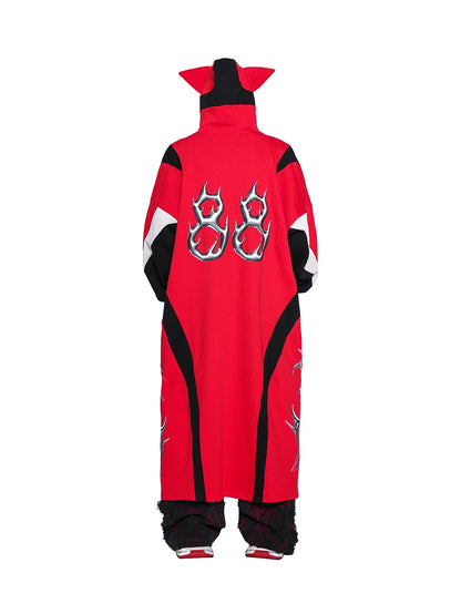 Cat Ear Concept Latte Stitch Y2K Loose Hooded Sweatshirt (Unisex)