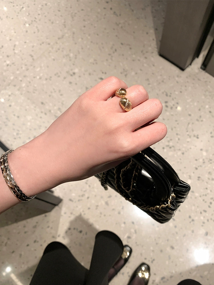 Pre-Loved Open Thread Chic Ring - Gold & Silver Edition