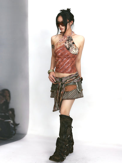 Print Hook-Up Halter Top – Handmade Design Accent