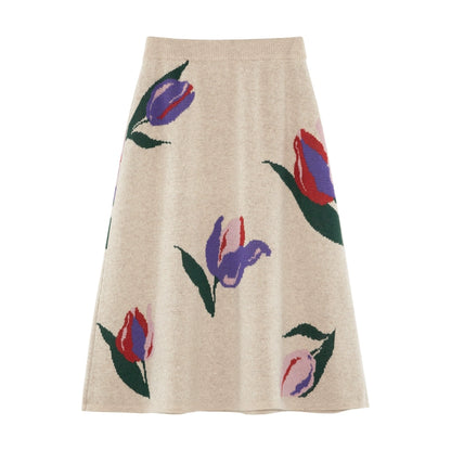 Tulip Jacquard: set de falda de lana merino