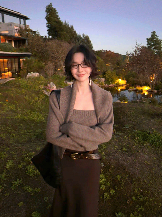 Alpaca Wool-Blend Wrap Knit Cardigan – Wine Noon Autumn/Winter Essential