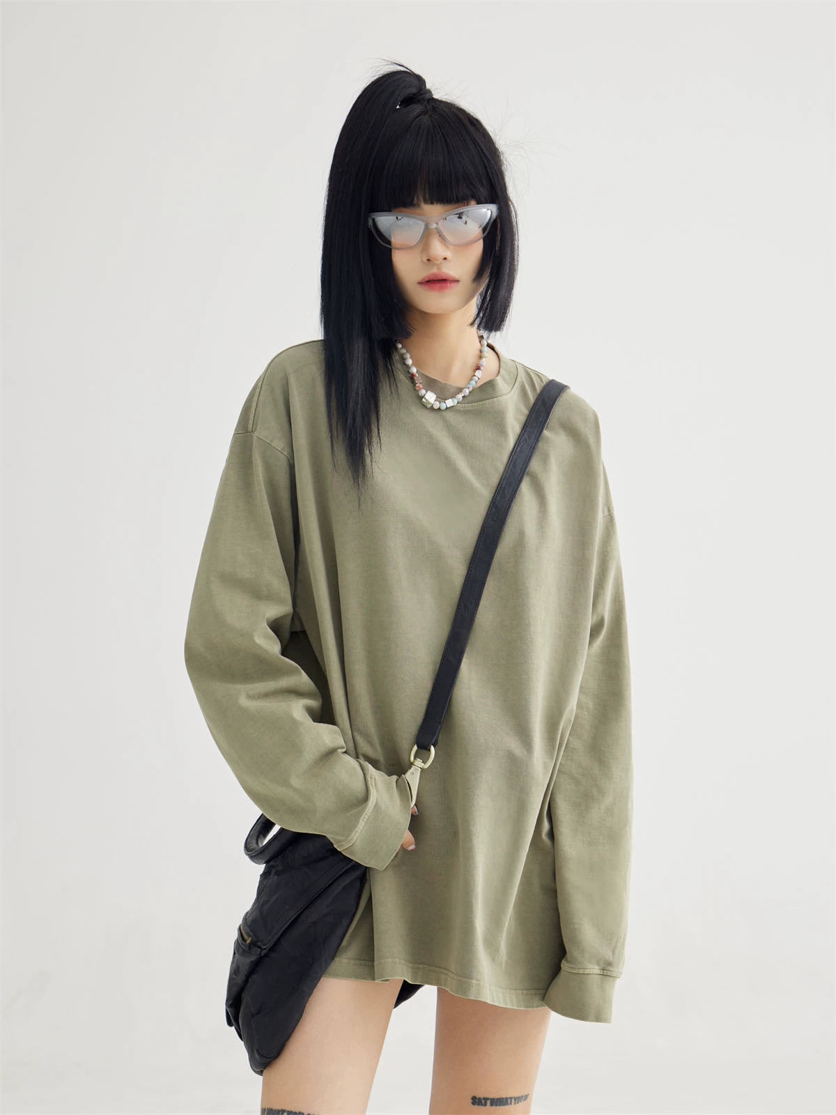 Autumn Solid Color - Loose Round Neck T-shirt