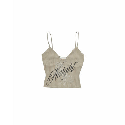 Knight Horse Rhinestone Knit Camisole