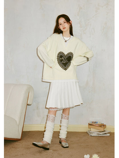Lace Love Print Sweatshirt