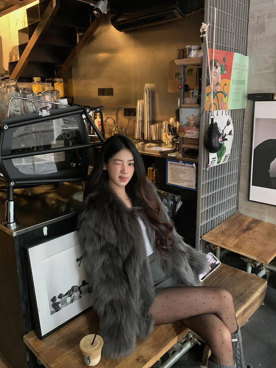 Faux Fur Coat – High-End Celebrity Warm Winter Jacket