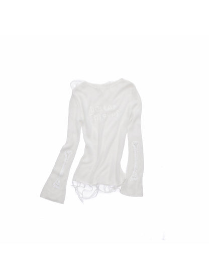Beaded Sheer Mohair Blouse