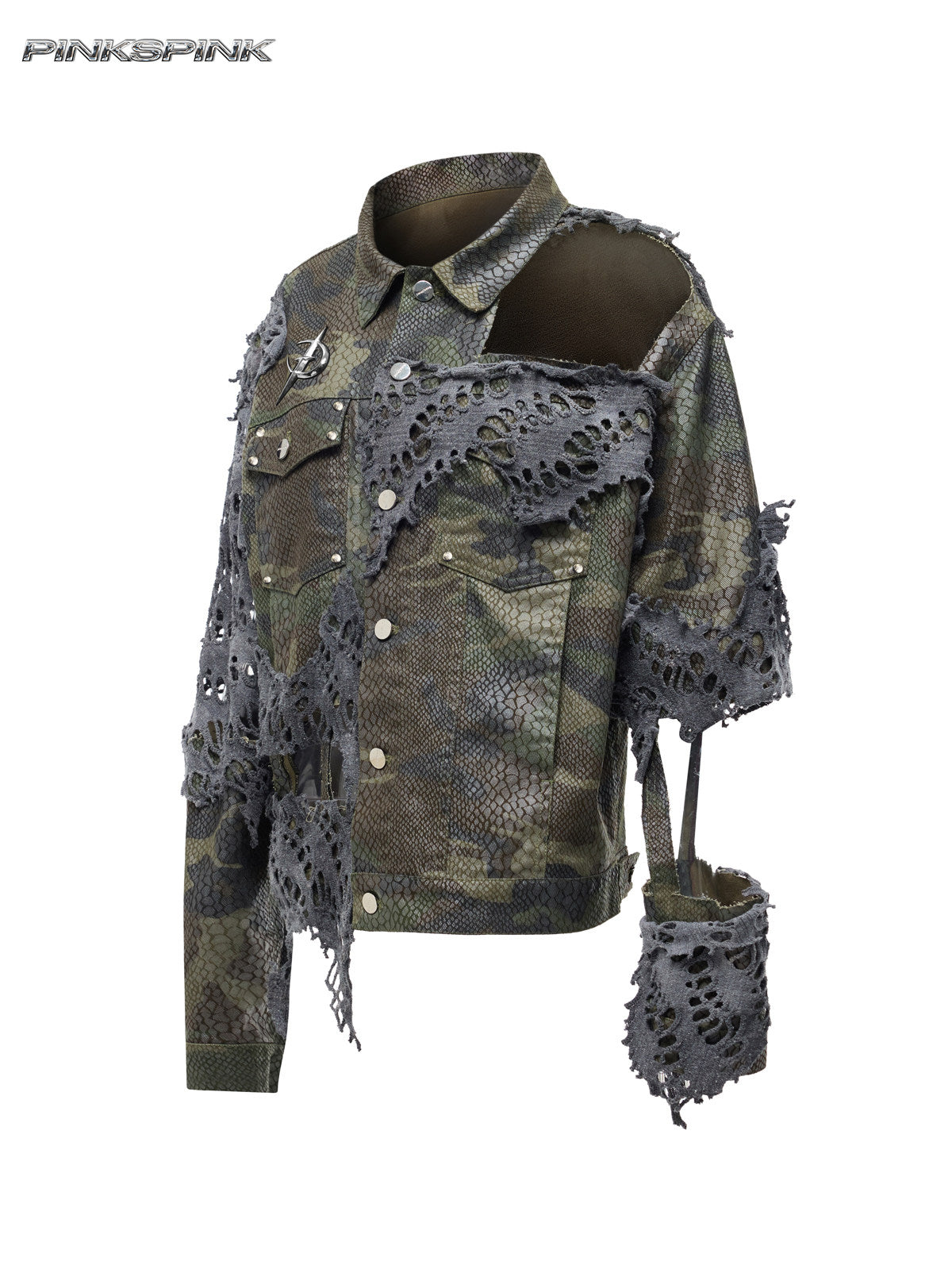 2025AW Electric Moon Camo Destruction Denim Jacket