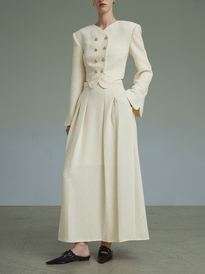 Court Style White Fragrant Coat