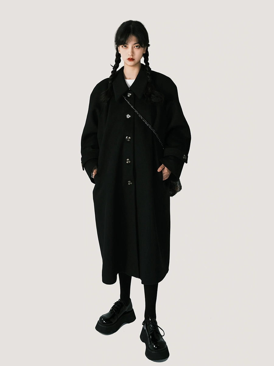 Cocoon Double Sided Wool Coat - Thickened