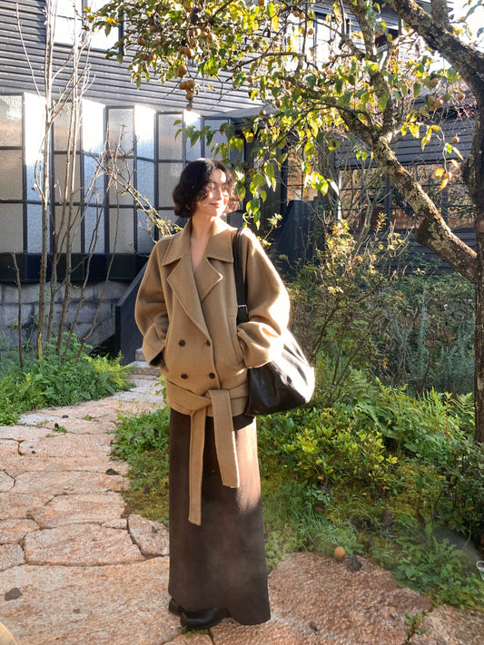 Wool & Alpaca Cropped Jacket – Hong Kong Retro Fall/Winter Outerwear