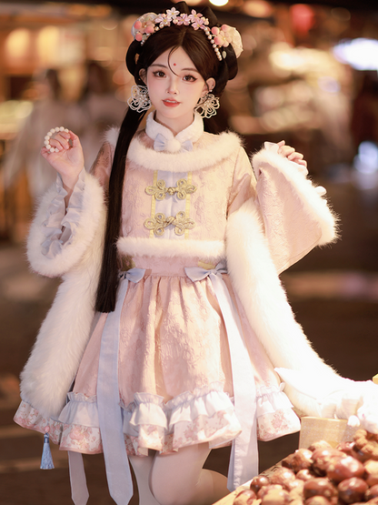 Lolita Lantern Chinese Faux Two-Piece Waist Dress