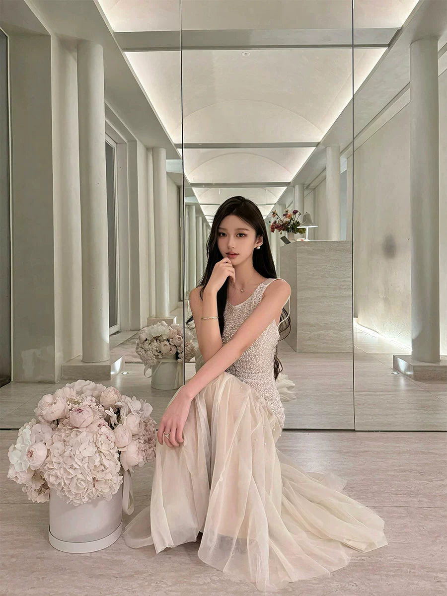 Winter Engagement Slip Dress – Elegant Luxe Bridal Birthday Gown