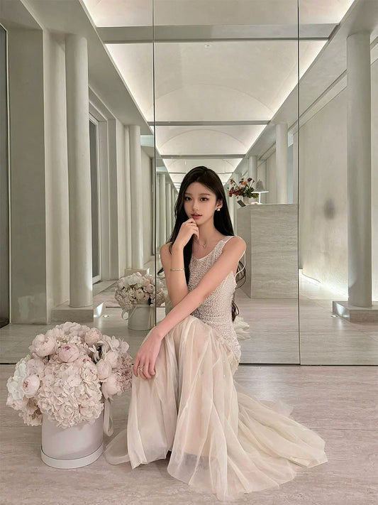 Winter Engagement Slip Dress – Elegant Luxe Bridal Birthday Gown