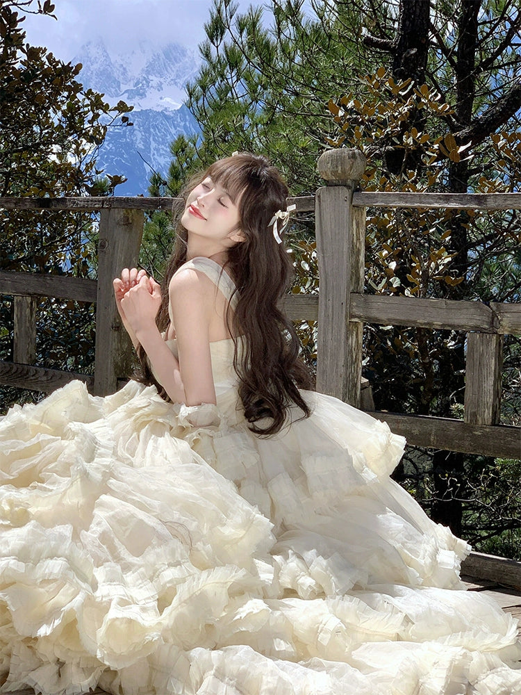 Light Wedding Cake Dress – High-End Princess Puffy Birthday Gown