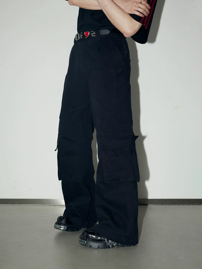Multi Pocket - Classic Wide Leg Workwear Pants