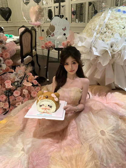 Celebrity Pink Bandeau Dress – Princess Tutu Glam for Coming-of-Age & Birthdays