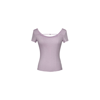 Pleated Square Neck Tee