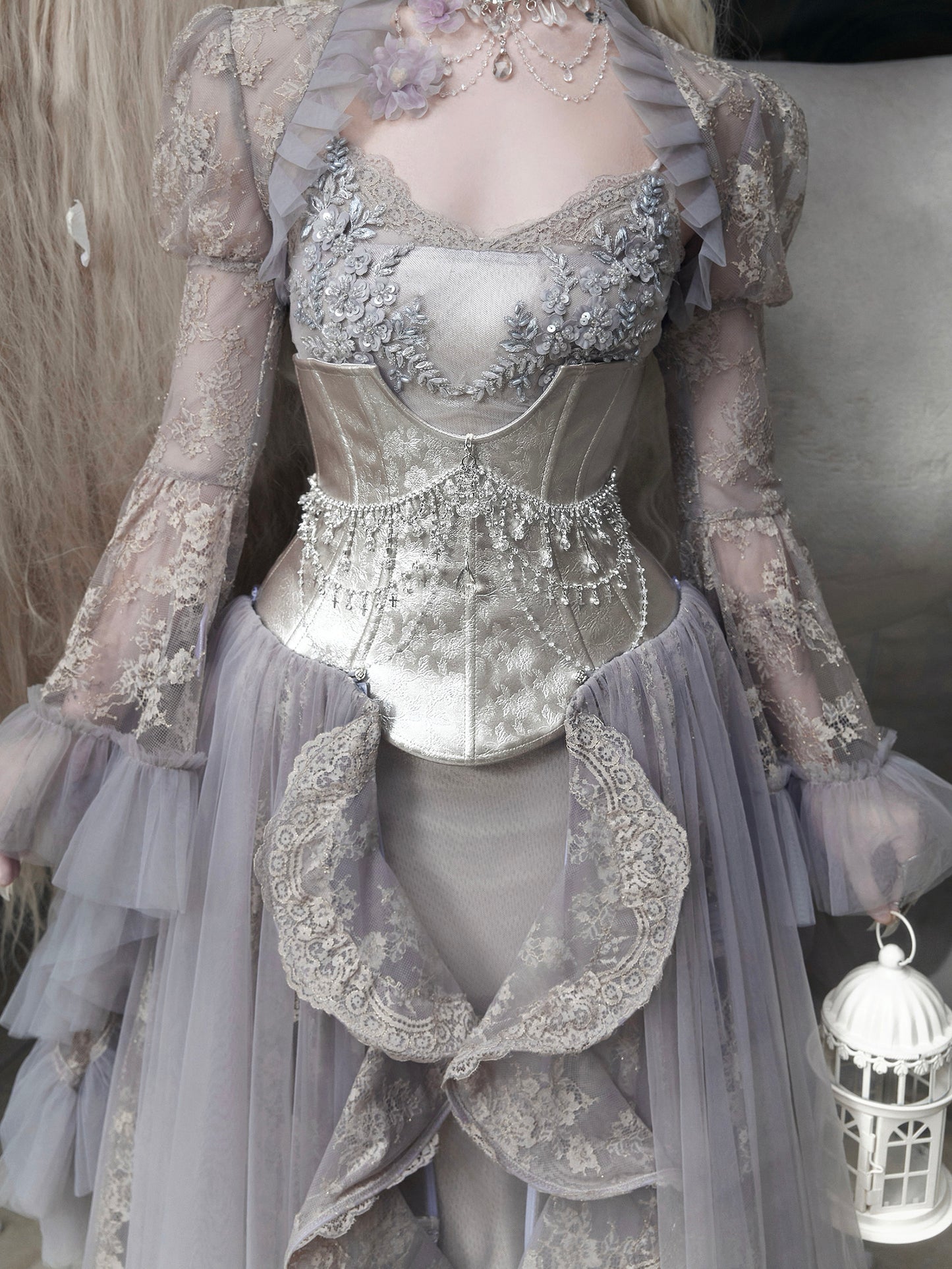 Silver Fairy Corset Belt | Elfcore Boned Armor Waist Cincher
