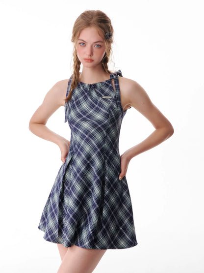 High-End Retro Plaid Strap Skirt | Slim Fit Summer American Design