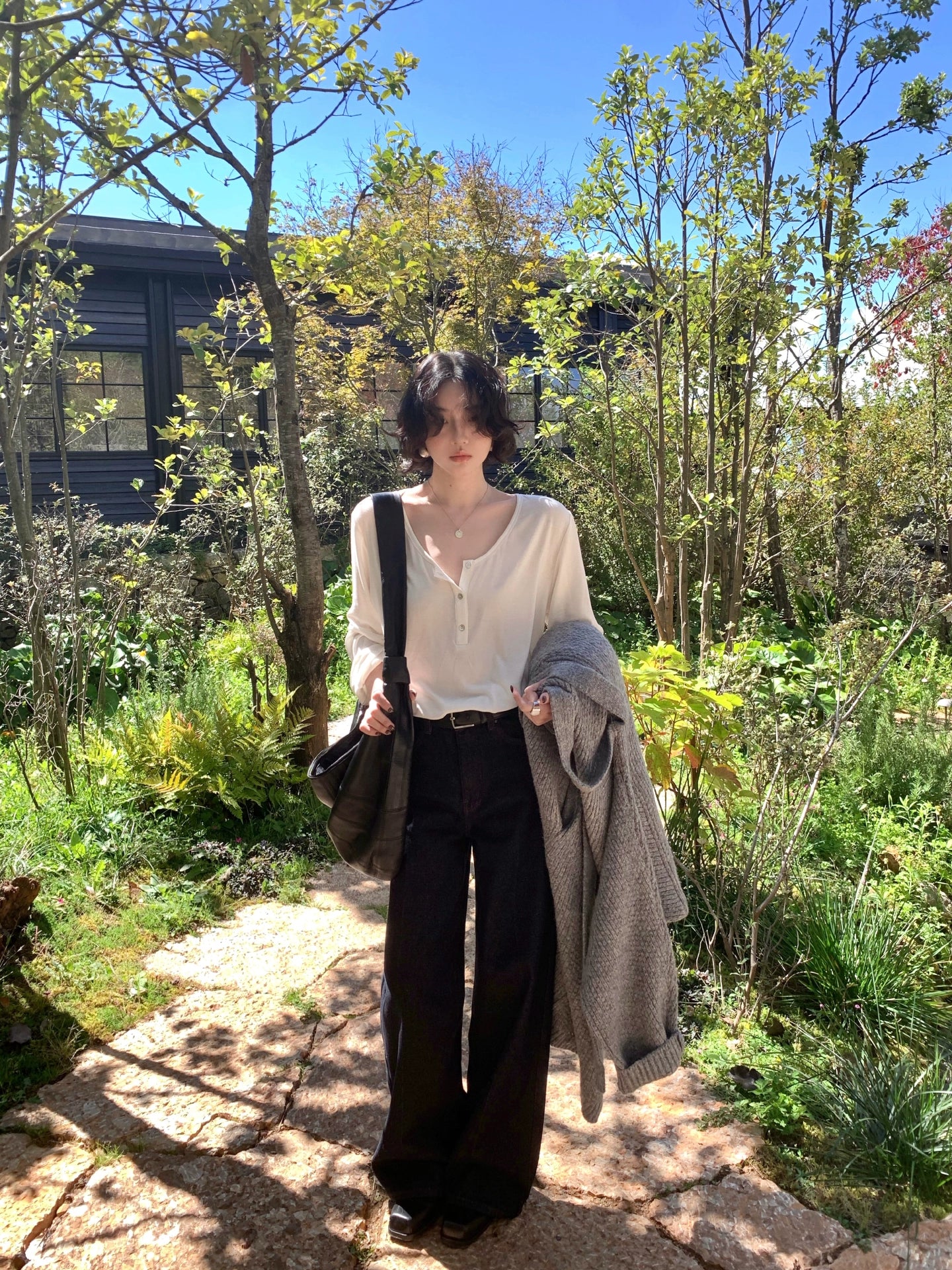 High-Waisted Loose Wide-Leg Jeans – Wine Noon Retro Fall/Winter 2025