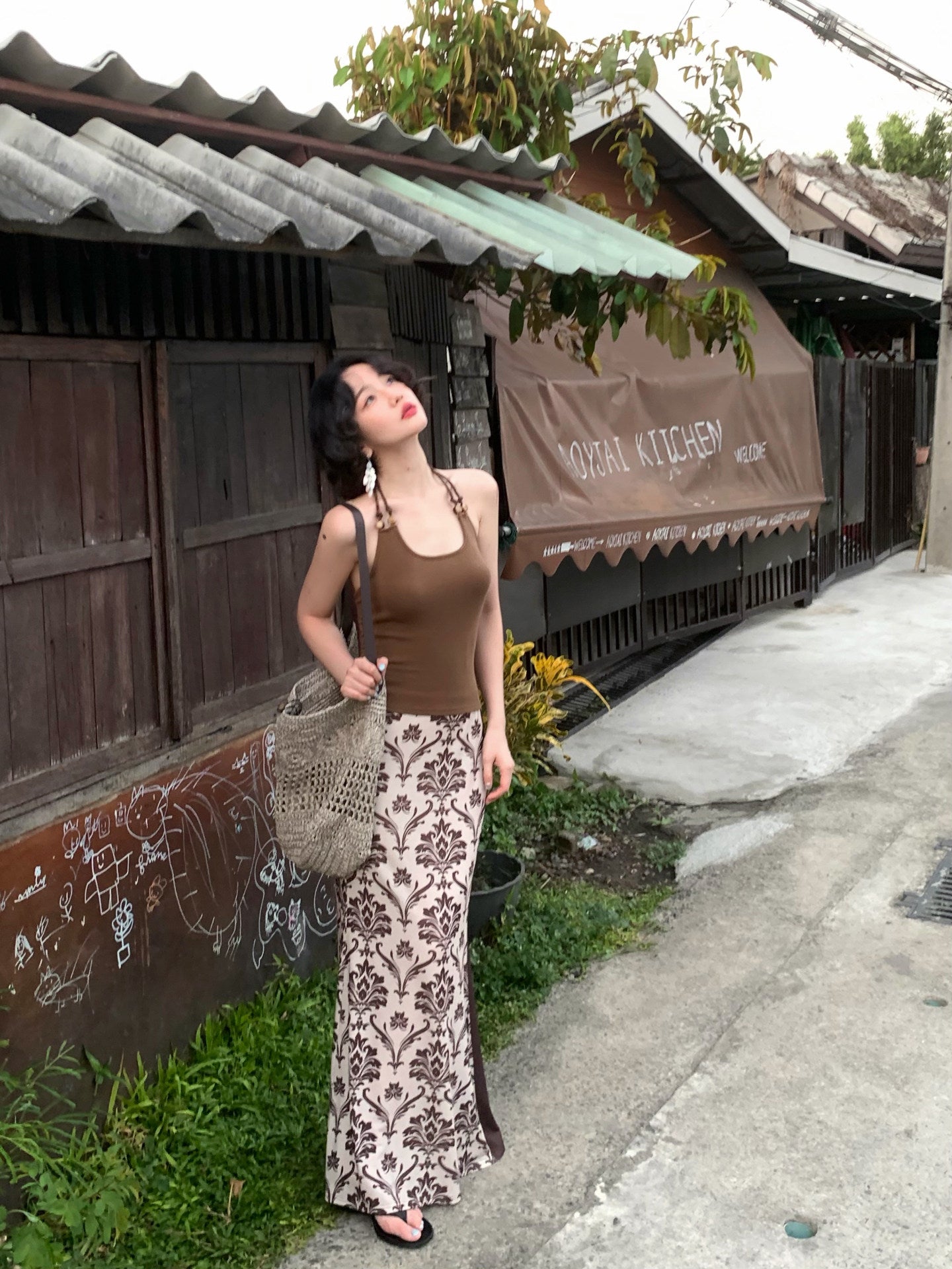 Amber Fleeting Years Beaded Halterneck Camisole