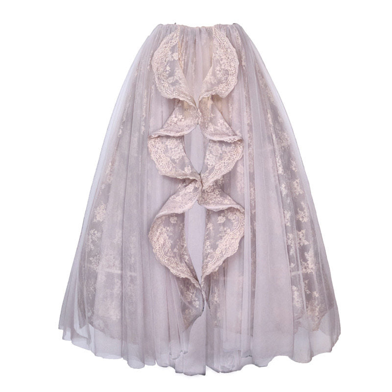 Lace Fairy Maxi Skirt | Couture Single-Layer Princess Skirt