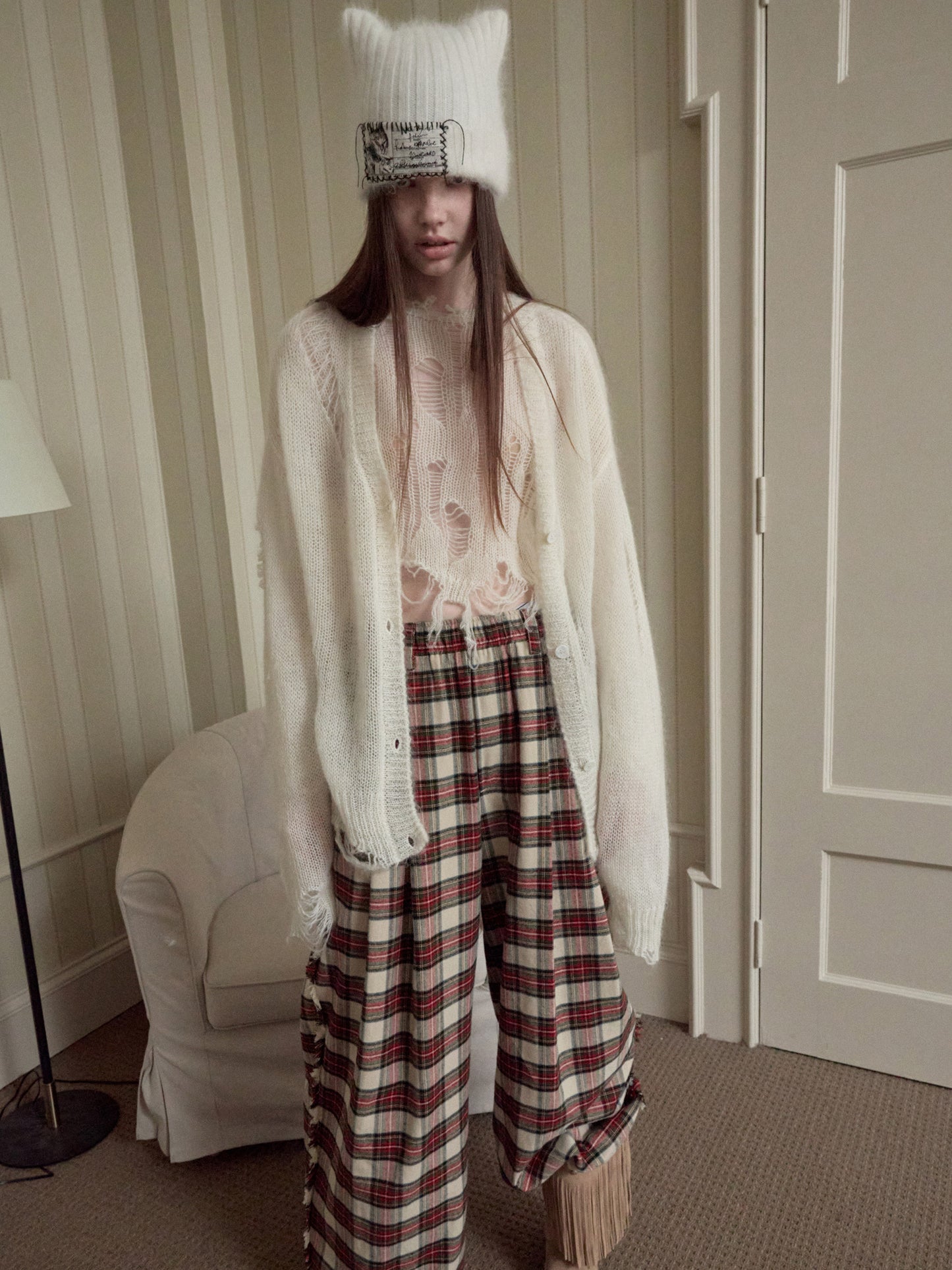 Star Cutout Mohair Cardigan