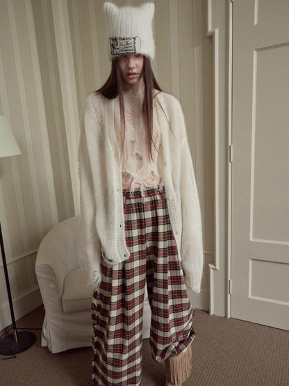 Star Cutout Mohair Cardigan