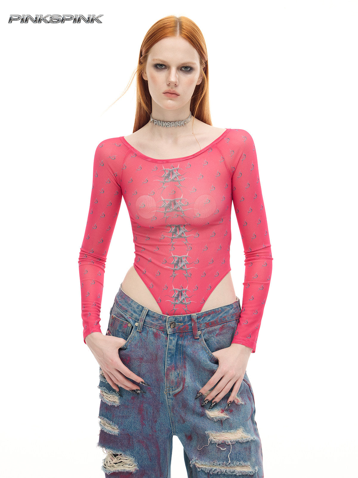 Electric Moon Mirror Sheer Mesh Base Layer – Sexy Y2K Fit