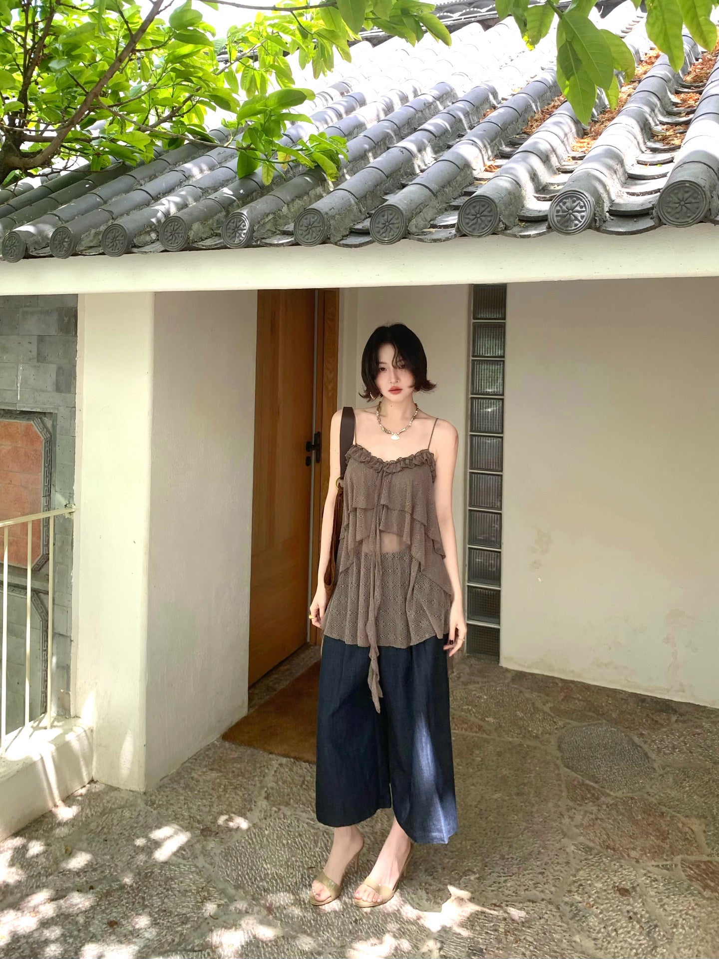 French Navy Wide-Leg Trousers