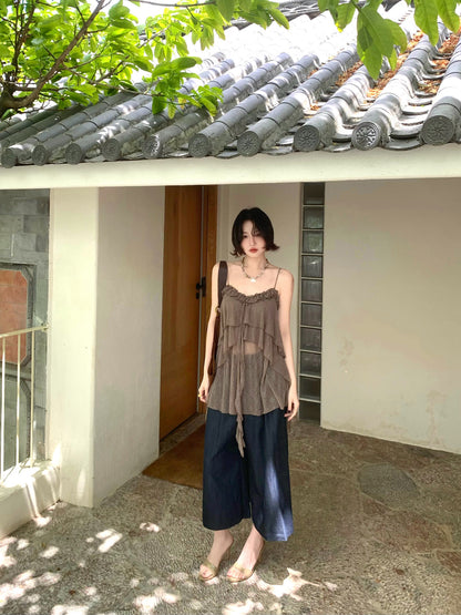 French Navy Wide-Leg Trousers