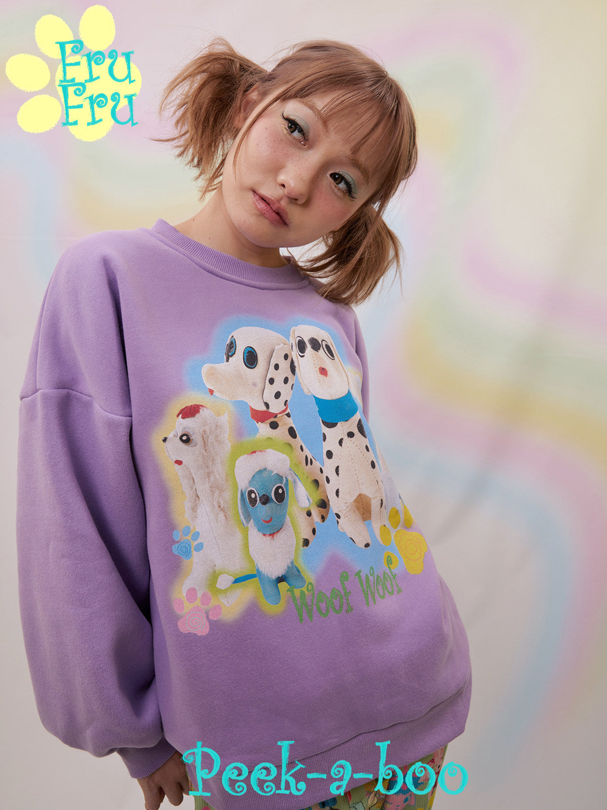 Dalmatian Fleece Sweatshirt | Oversized Purple Winter Pullover