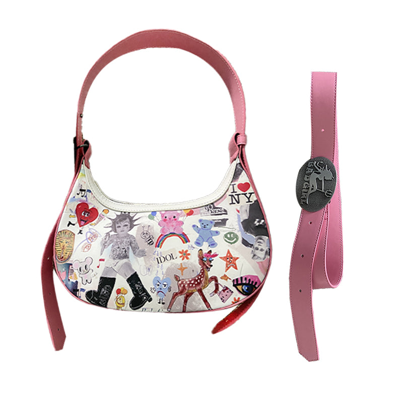 Print Graffiti Shoulder Bag